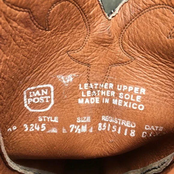 Dan Post DP3245 El Paso Collection Leather Cowboy Western Womens Boots Size 7.5 - Picture 10 of 11
